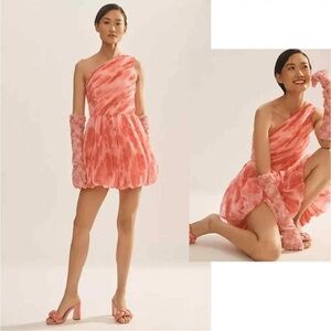 Anthropologie NWT HUTCH ONE-SHOULDER FLORAL ROMPER Size 14.